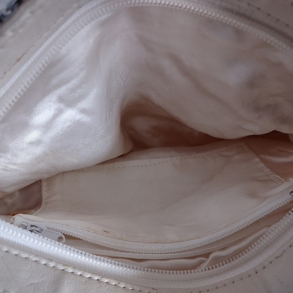 Vintage 80's White Metal Scaly Mesh Evening Clutch Handbag 12" x 7" - Picture 8 of 12